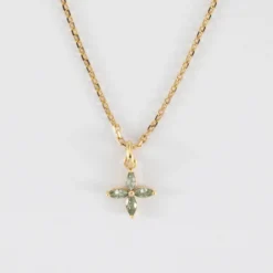 Best HappyBulle Pendentif enfant fleur pétales zircons plaqué or 10 mm