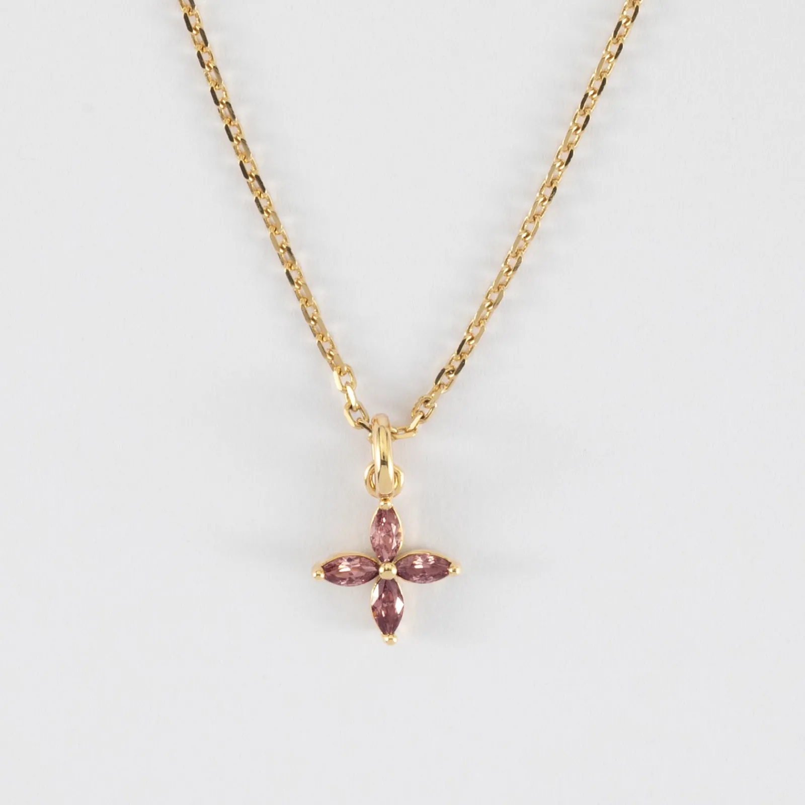 Best HappyBulle Pendentif enfant fleur pétales zircons plaqué or 10 mm