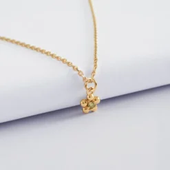 Sale HappyBulle Pendentif enfant fleur zircon plaqué or 8 mm