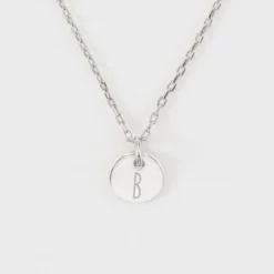 Best HappyBulle Pendentif enfant initiale personnalisé médaille martelée gravée argent 10 mm - Nos petits imparfaits