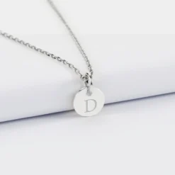 Best HappyBulle Pendentif enfant initiale personnalisé médaille martelée gravée argent 10 mm - Nos petits imparfaits