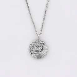 Discount HappyBulle Pendentif enfant médaille Lune trio zircons argent 14 mm Argent rhodié 925