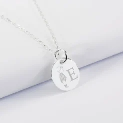 Hot HappyBulle Pendentif enfant personnalisé initiale médaille gravée argent 15 mm - x Marie Savart Argent rhodié 925