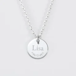 Hot HappyBulle Pendentif enfant personnalisé initiale médaille gravée argent 15 mm - x Marie Savart Argent rhodié 925