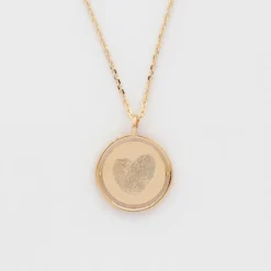 Clearance HappyBulle Pendentif enfant personnalisé médaille réversible Eternelle gravée plaqué or 18 mm - x Capucine Plaqué or 18k