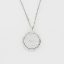 Outlet HappyBulle Pendentif enfant personnalisé médaille réversible Eternelle gravée argent 18 mm - x Capucine Argent rhodié 925