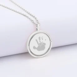 Sale HappyBulle Pendentif enfant personnalisé médaille réversible Eternelle gravée argent 18 mm Argent rhodié 925