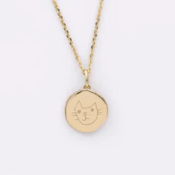 Hot HappyBulle Pendentif enfant personnalisé médaille gravée plaqué or rose des vents texturée 14 mm Plaqué or 18k