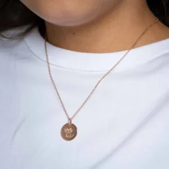 Online HappyBulle Pendentif enfant personnalisé médaille gravée plaqué or rose 15 mm Plaqué or rose 18k