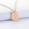 Sale HappyBulle Pendentif enfant personnalisé médaille contour tressé gravée plaqué or 17 mm