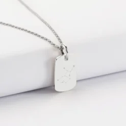Online HappyBulle Pendentif enfant personnalisé médaille gravée martelée argent rectangle 17x11 mm Argent rhodié 925