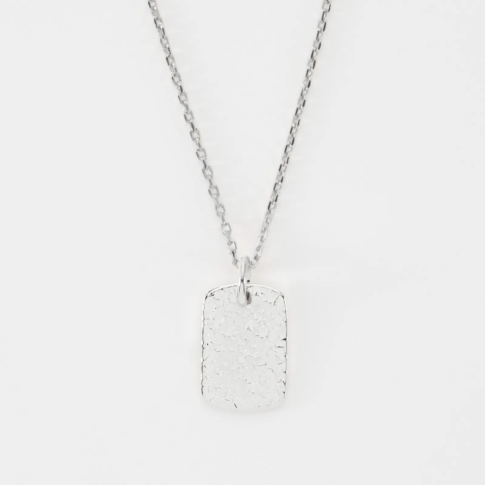 Online HappyBulle Pendentif enfant personnalisé médaille gravée martelée argent rectangle 17x11 mm Argent rhodié 925