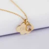 Outlet HappyBulle Pendentif enfant personnalisé médaille gravée plaqué or nuage 20x14 mm et breloque rectangle zircon plaqué or 9 mm