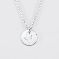 Online HappyBulle Pendentif enfant personnalisé médaille gravée argent 15 mm - x MyLovelyThing Argent rhodié 925