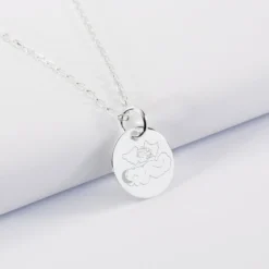 Online HappyBulle Pendentif enfant personnalisé médaille gravée argent 15 mm - x MyLovelyThing Argent rhodié 925