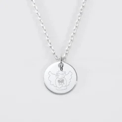 Online HappyBulle Pendentif enfant personnalisé médaille gravée argent 15 mm - x MyLovelyThing Argent rhodié 925