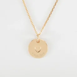 Clearance HappyBulle Pendentif enfant personnalisé coeur estampillé plaqué or 15 mm - x Atelier Wagram Plaqué or 18k