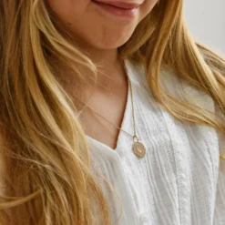 Clearance HappyBulle Pendentif enfant personnalisé coeur estampillé plaqué or 15 mm - x Atelier Wagram Plaqué or 18k