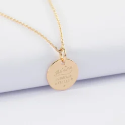 Clearance HappyBulle Pendentif enfant personnalisé coeur estampillé plaqué or 15 mm - x Atelier Wagram Plaqué or 18k