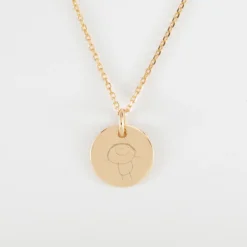 Clearance HappyBulle Pendentif enfant personnalisé coeur estampillé plaqué or 15 mm - x Atelier Wagram Plaqué or 18k