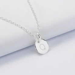 Sale HappyBulle Pendentif enfant personnalisé initiale médaille gravée argent 10 mm Argent rhodié 925