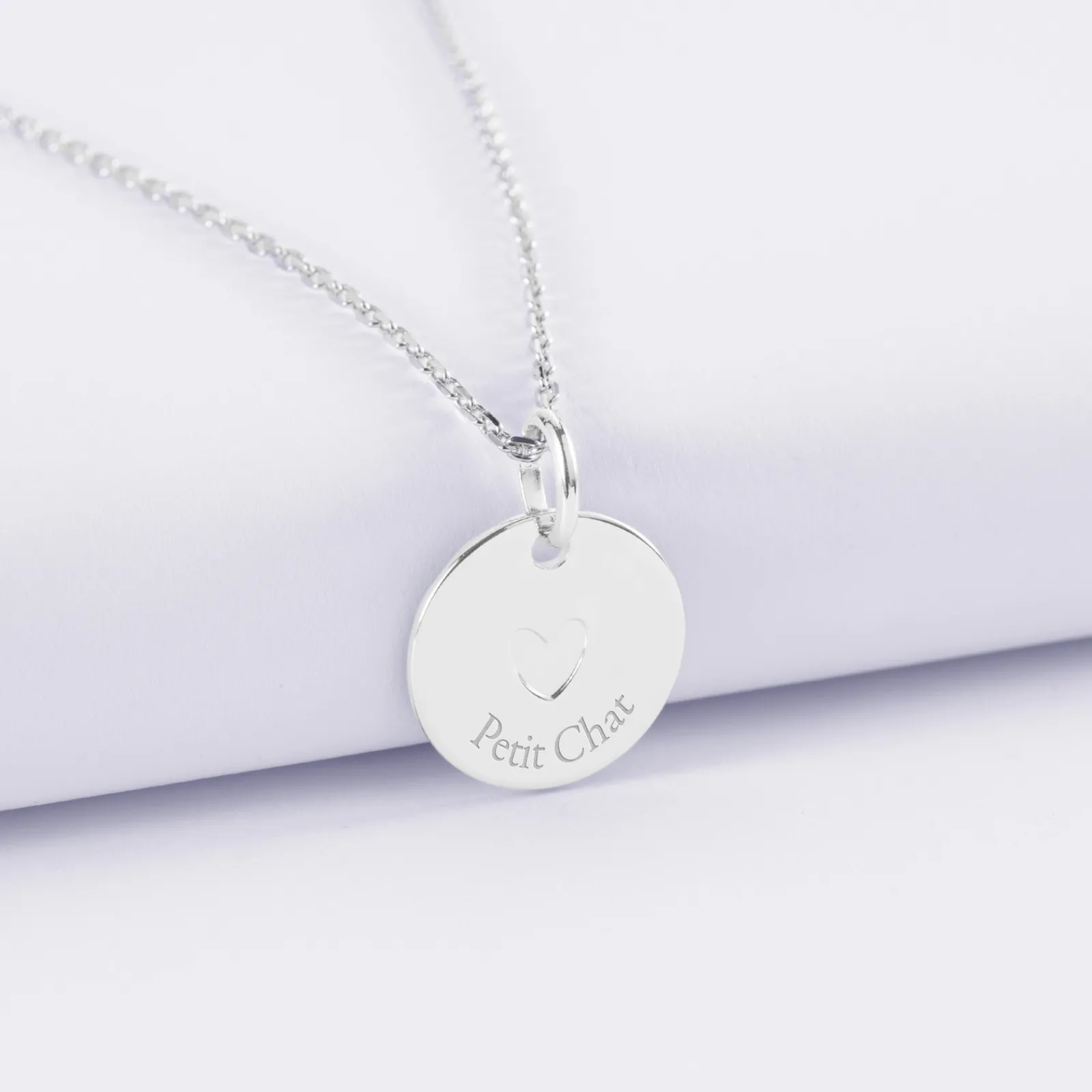 Outlet HappyBulle Pendentif enfant personnalisé coeur estampillé argent 15 mm - x Atelier Wagram Argent rhodié 925