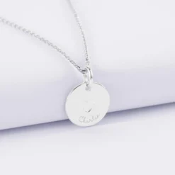 Outlet HappyBulle Pendentif enfant personnalisé coeur estampillé argent 15 mm - x Atelier Wagram Argent rhodié 925