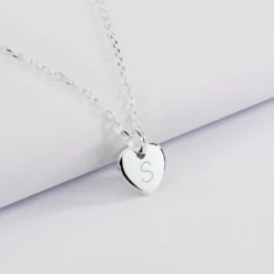 Outlet HappyBulle Pendentif enfant personnalisé initiale médaille gravée argent coeur 10 mm Argent rhodié 925