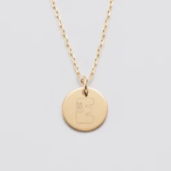 New HappyBulle Pendentif enfant personnalisé médaille gravée plaqué or 15 mm - x Barbapapa Plaqué or 18k