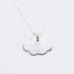 Sale HappyBulle Pendentif enfant personnalisé médaille gravée argent nuage 20x14 mm - x Barbapapa Argent rhodié 925