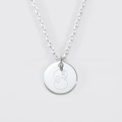 Clearance HappyBulle Pendentif enfant personnalisé médaille gravée argent 15 mm - x Barbapapa Argent rhodié 925