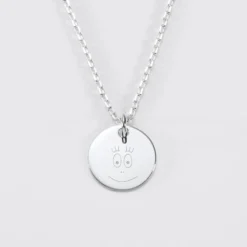 Clearance HappyBulle Pendentif enfant personnalisé médaille gravée argent 15 mm - x Barbapapa Argent rhodié 925