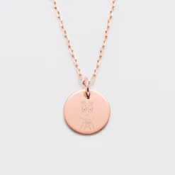 Clearance HappyBulle Pendentif enfant personnalisé médaille gravée plaqué or rose 15 mm - x Barbapapa Plaqué or rose 18k