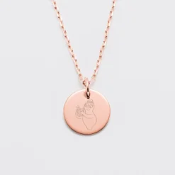 Clearance HappyBulle Pendentif enfant personnalisé médaille gravée plaqué or rose 15 mm - x Barbapapa Plaqué or rose 18k