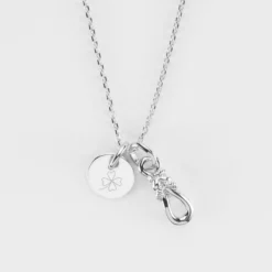 Clearance HappyBulle Pendentif enfant personnalisé "Le lien" et médaille gravée argent 10 mm - x Lilylovesfashion Argent rhodié 925