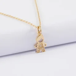 Online HappyBulle Pendentif enfant petit garçon scintillant plaqué or 12 mm Plaqué or 18k