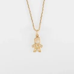 Online HappyBulle Pendentif enfant petit garçon scintillant plaqué or 12 mm Plaqué or 18k