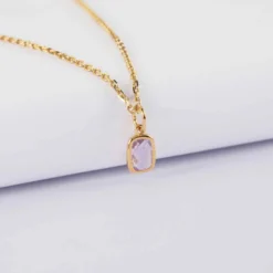 Hot HappyBulle Pendentif enfant rectangle zircon plaqué or 9 mm