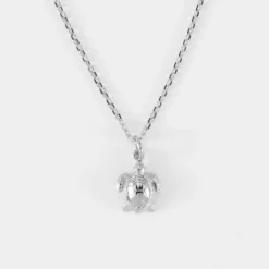 Outlet HappyBulle Pendentif enfant tortue argent 10 mm Argent rhodié 925