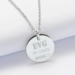 Outlet HappyBulle Pendentif EVG personnalisé médaille gravée acier 20 mm