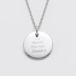 Outlet HappyBulle Pendentif EVG personnalisé médaille gravée acier 20 mm
