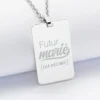 Outlet HappyBulle Pendentif EVG personnalisé médaille gravée acier 20x32 mm