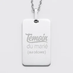 Outlet HappyBulle Pendentif EVG personnalisé médaille gravée acier 20x32 mm
