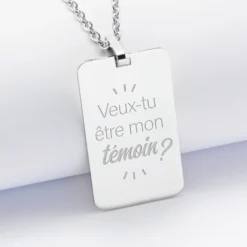 Outlet HappyBulle Pendentif EVG personnalisé médaille gravée acier 20x32 mm