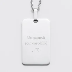 Outlet HappyBulle Pendentif EVG personnalisé médaille gravée acier 20x32 mm