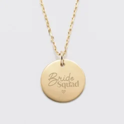 Hot HappyBulle Pendentif EVJF personnalisé médaille gravée plaqué or 19 mm Plaqué or 18k