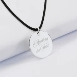 Sale HappyBulle Pendentif EVJF personnalisé médaille gravée argent 19 mm Argent rhodié 925