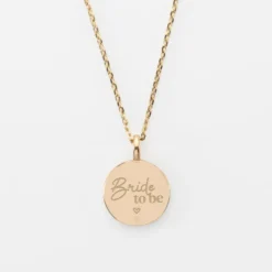 Online HappyBulle Pendentif EVJF personnalisé médaille gravée plaqué or soleil 14 mm Email noir