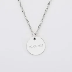 Clearance HappyBulle Pendentif EVJF personnalisé médaille gravée argent 15 mm Argent rhodié 925