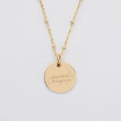Sale HappyBulle Pendentif EVJF personnalisé médaille gravée plaqué or 15 mm Plaqué or 18k